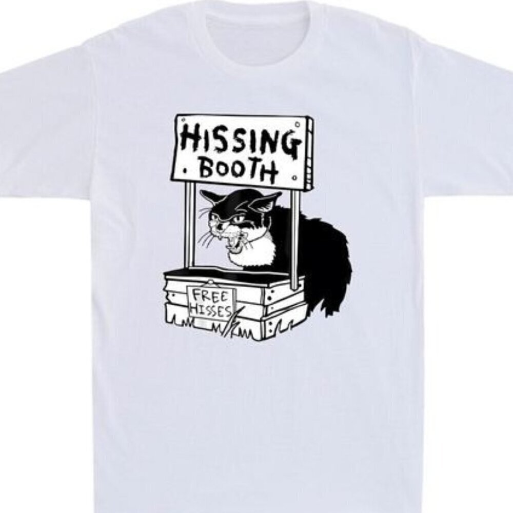 Funny Hissing Booth Kitten Kitty Cat Furmom Furdad Retro Cartoon Unisex T-Shirt